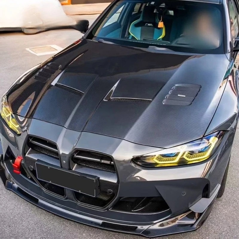 New for G80 M3 G82 G83 M4 Engine Hood Dry Carbon Fiber Front Hood Modification Black